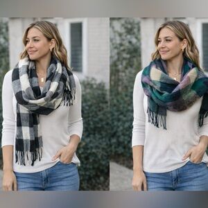 Scarf Bundle Black and White Checkered Scarf. Kirra & Forever 21. Great Cond